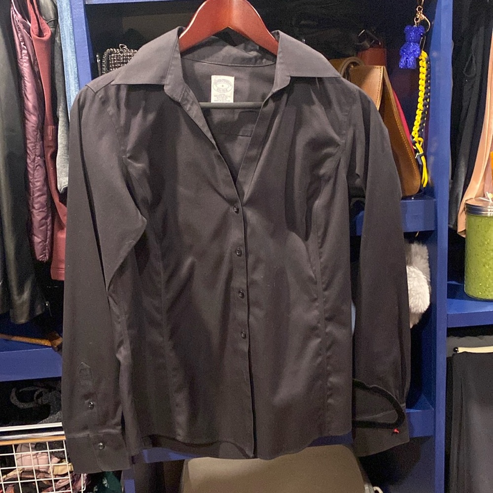 Brooks brothers no iron blouse black